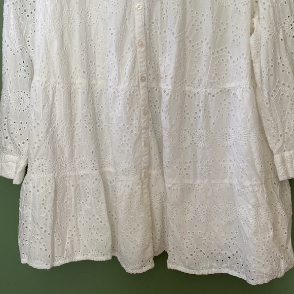 Women’s white eyelet embroidered Tierred tunic dress, size 28/30 - Picture 5 of 11